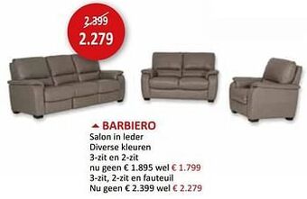 Weba Barbiero salon in leder aanbieding