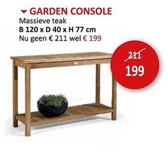 Garden console massieve teak