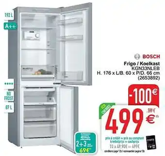 Bosch frigo - koelkast kgn33nleb