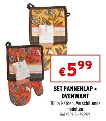 Set pannenlap + ovenwant