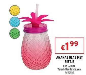 Trafic Ananas glas met rietje aanbieding