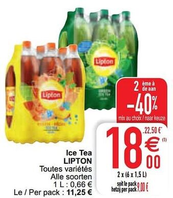 Cora Ice tea lipton 1L aanbieding