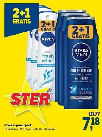 Makro Nivea shampoo - men power - antiroos aanbieding