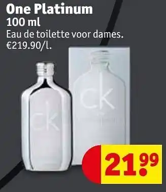 Kruidvat One platinum eau de toilette voor dames aanbieding