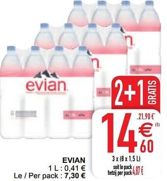 Cora Evian 1L aanbieding