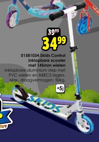 ToyChamp Skids control inklapbare scooter met 145mm wielen aanbieding