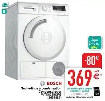 Cora Bosch sèche-linge à condensation condensdroger wtn8328cfg aanbieding