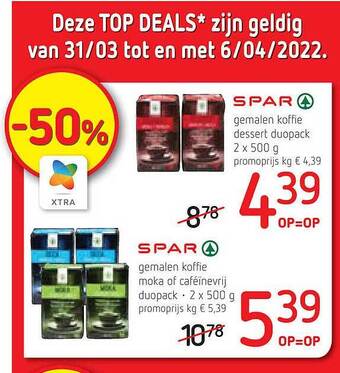 Spar Gemalen Koffie aanbieding