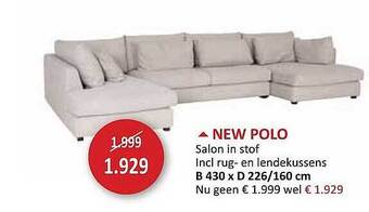 Weba New Polo Salon In Stof aanbieding