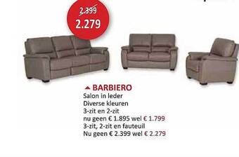 Weba Barbiero Salon In Leder aanbieding
