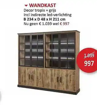 Weba Wandkast Decor Tropix + Grijs aanbieding