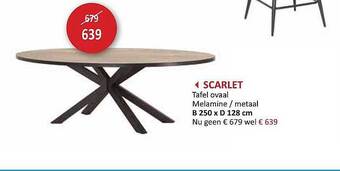 Weba Scarlet Tafel Ovaal aanbieding