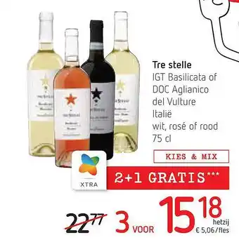 Spar Tre Stelle Igt Basilicata Of Doc Aglianico aanbieding