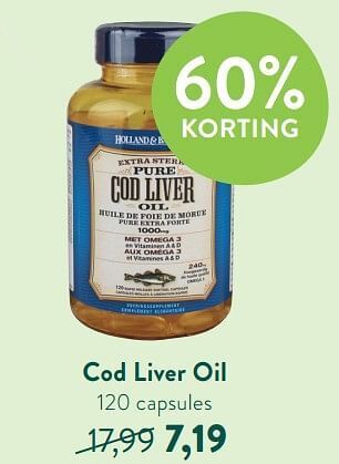 Holland & Barrett Cod liver oil aanbieding