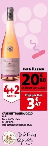 Auchan Cabernet d`anjou 2020 hve domaine touchais aanbieding