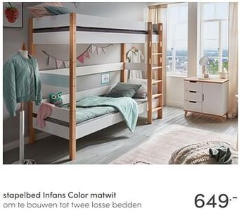 Baby & Tiener Stapelbed infans color matwit aanbieding