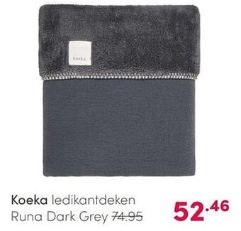 Koeka ledikantdeken runa dark grey