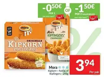 Intermarché Mora kipkorn of kipfingers aanbieding