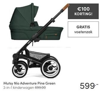 Baby & Tiener Mutsy nio adventure pine green 2-in-1 kinderwagen aanbieding