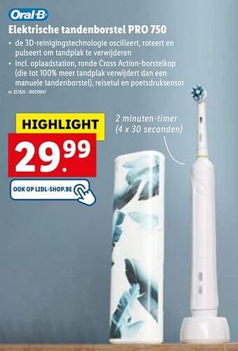 Lidl Elektrische tandenborstel pro 750 aanbieding