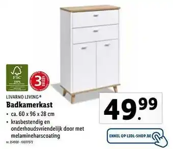 Lidl Badkamerkast 60x96x28cm aanbieding