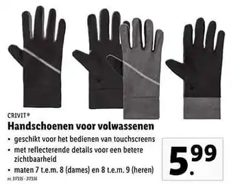 Lidl Handschoenen voor volwassenen aanbieding