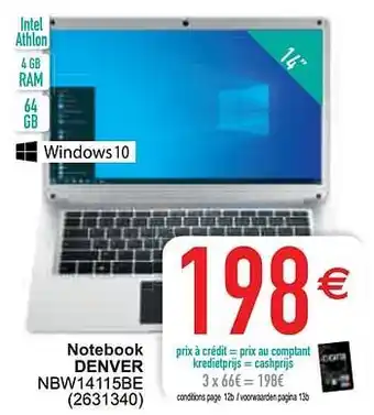 Notebook denver nbw14115be