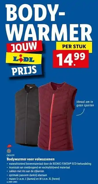 Lidl Bodywarmer voor volwassenen aanbieding