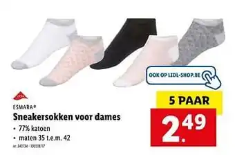 Lidl Sneakersokken voor dames aanbieding