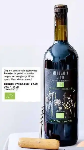 Lidl Bio nero d`avola doc aanbieding