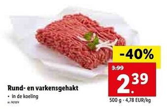 Lidl Rund- en varkensgehakt aanbieding