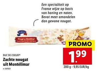 Lidl Zachte nougat uit montélimar 200g aanbieding