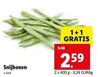 Lidl Snijbonen 2x400g aanbieding