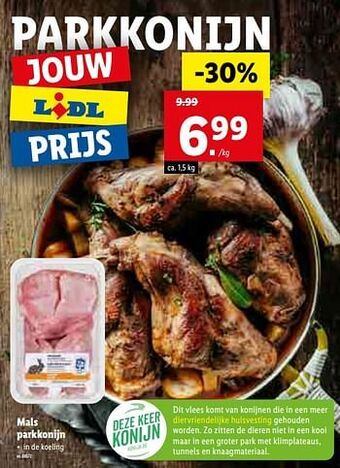 Lidl Mals parkkonijn aanbieding