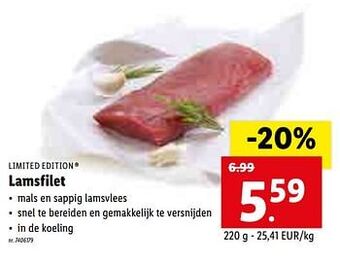 Lidl Lamsfilet 220g aanbieding