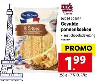 Lidl Gevulde pannenkoeken 256g aanbieding