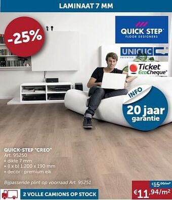 Zelfbouwmarkt Quick-step creo 7MM aanbieding