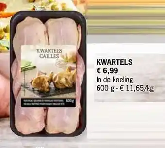 Lidl Kwartels 600g aanbieding