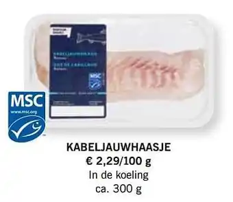 Lidl Kabeljauwhaasje 100g aanbieding