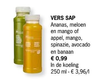 Lidl Vers sap aanbieding