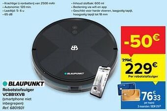 Carrefour Blaupunkt robotstofzuiger vcbb1xvb aanbieding