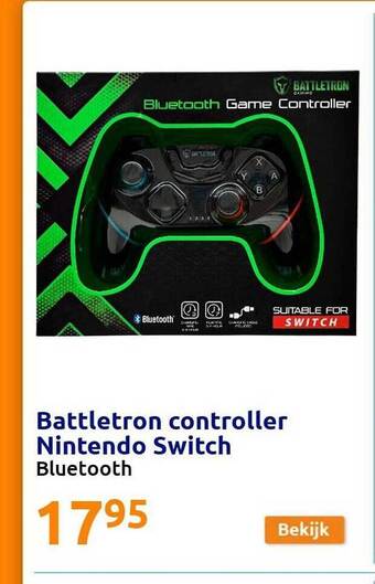 Action Battletron Controller Nintendo Switch aanbieding