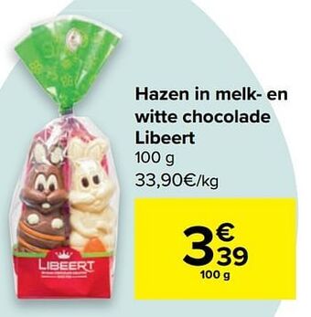 Carrefour Hazen in melk- en witte chocolade libeert aanbieding