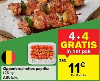 Kippenbrochettes paprika