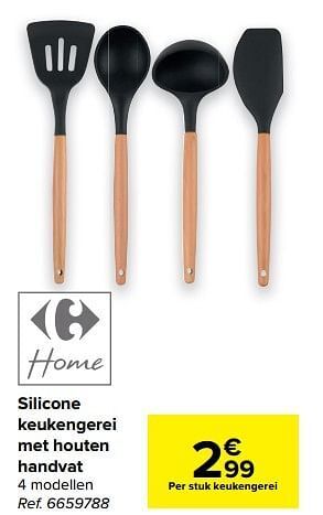 Silicone keukengerei met houten handvat