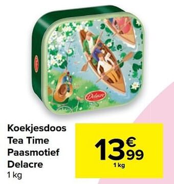 Carrefour Koekjesdoos tea time paasmotief delacre aanbieding