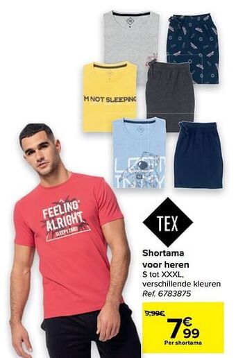 Carrefour Shortama voor heren aanbieding