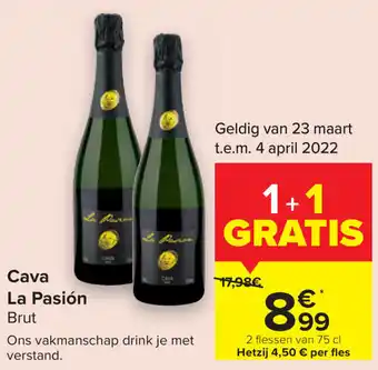 Carrefour Brut Cava La Pasion aanbieding