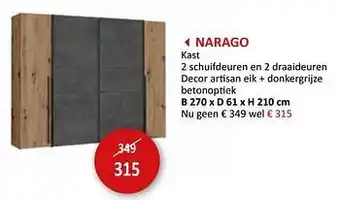 Weba Narago kast aanbieding
