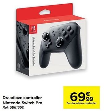 Carrefour Draadloze controller nintendo switch pro aanbieding